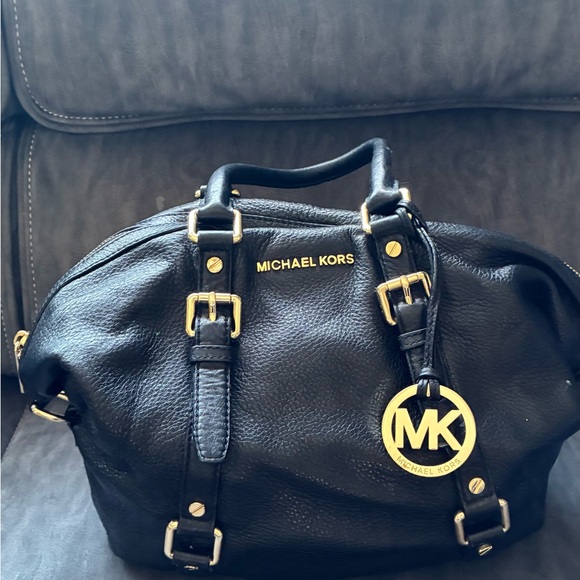 Michael Kors Black Satchel with Gold Accents - Picture 4 of 8